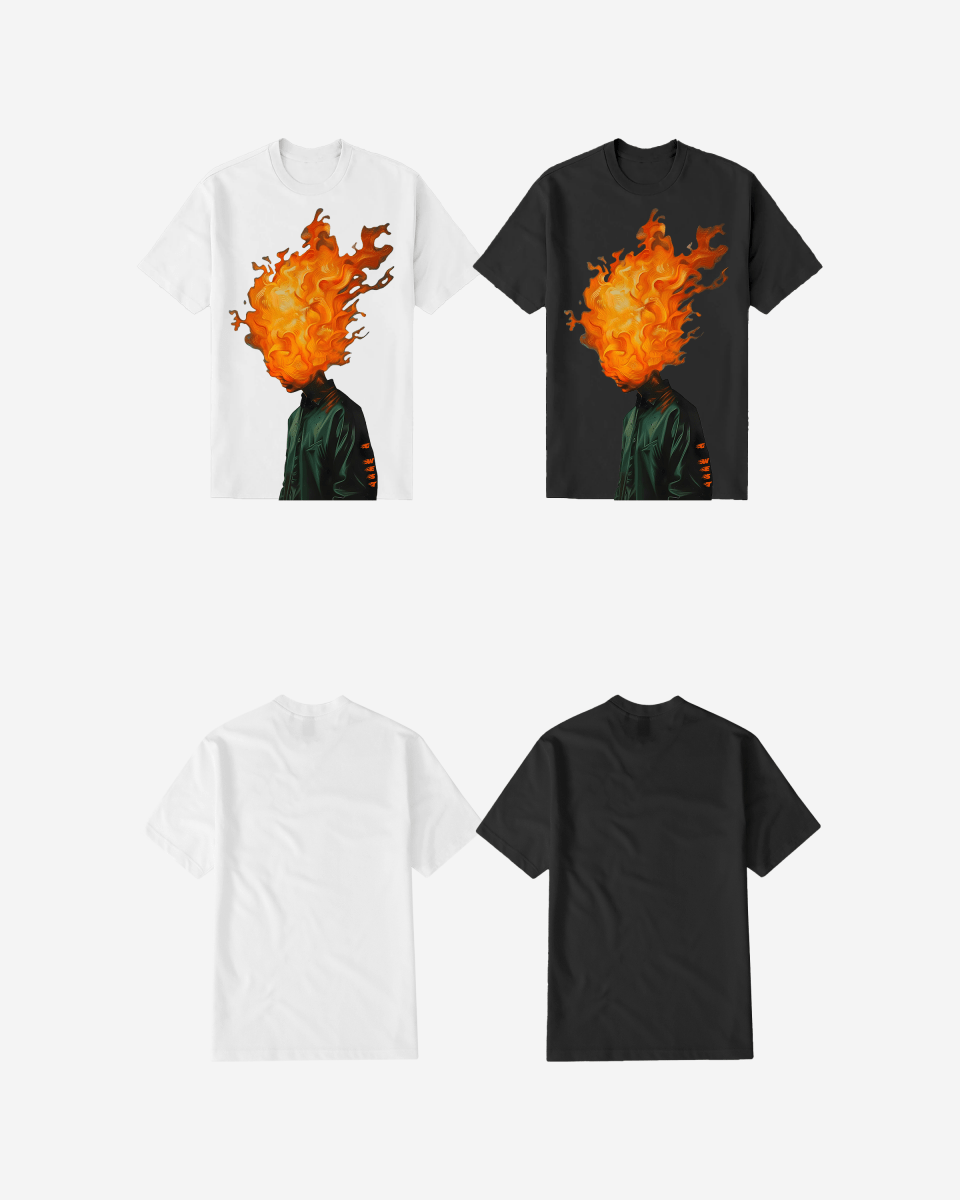 G West Flame Head Black tee