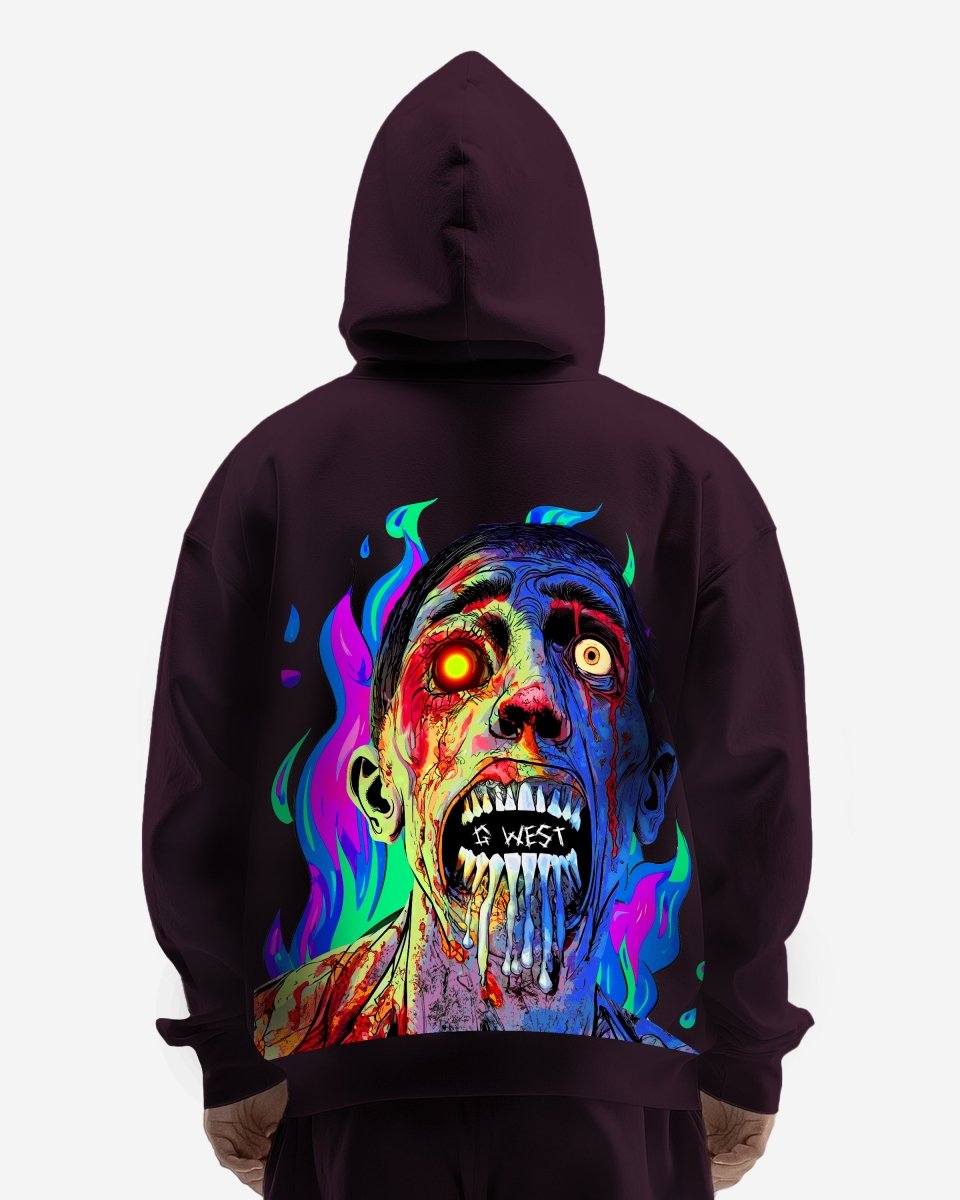 G West Flaming Zombie Heavy Premium Hoodie