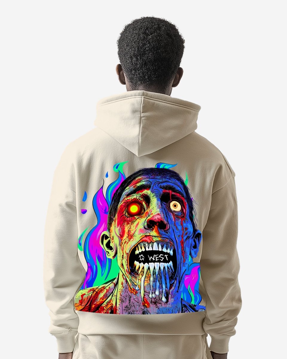 G West Flaming Zombie Heavy Premium Hoodie