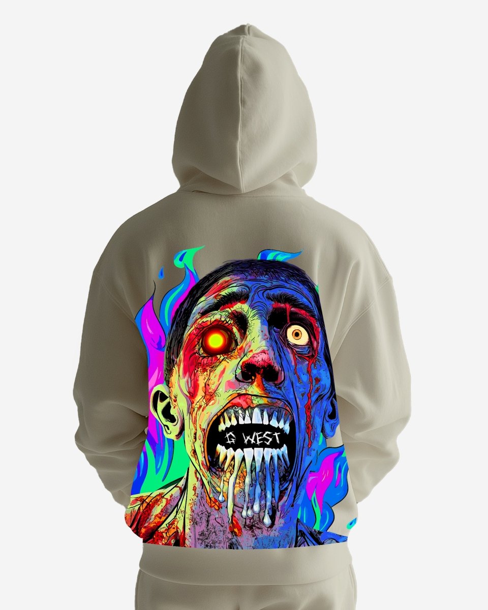 G West Flaming Zombie Heavy Premium Hoodie