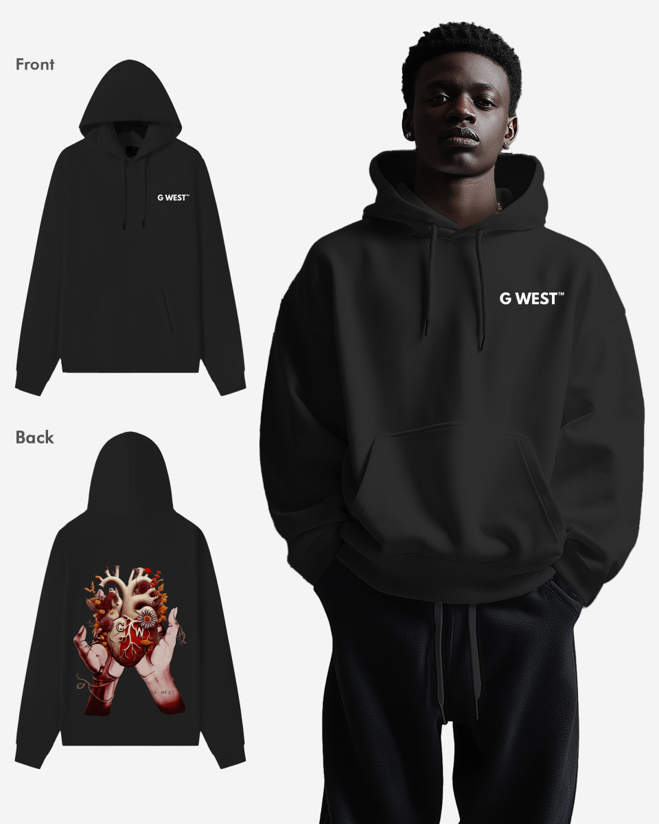 G West Flower Heart Hoodie