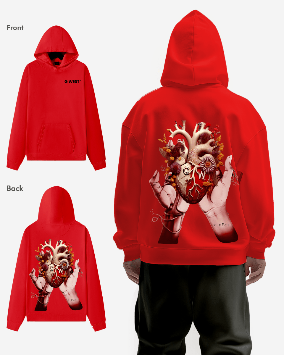 G West Flower Heart Hoodie