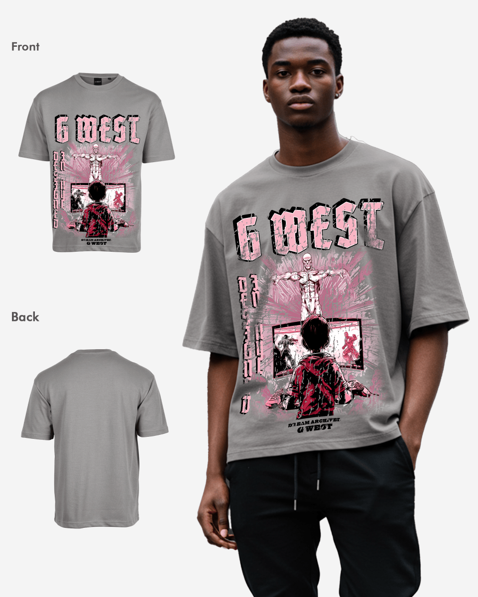 G West Game of G Baby Blue Black Oversized Tee