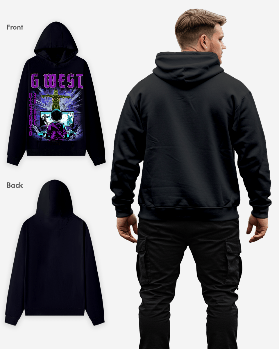 G West Game of G Purple Black Hoodie Big and Tall