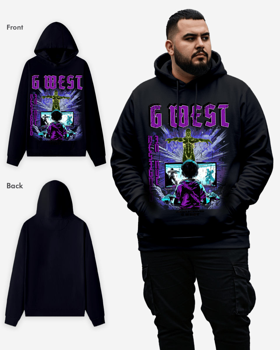 G West Game of G Purple Black Hoodie Big and Tall