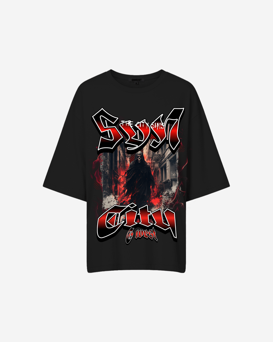 G WEST Ghost City Oversized Tee -WOMEN