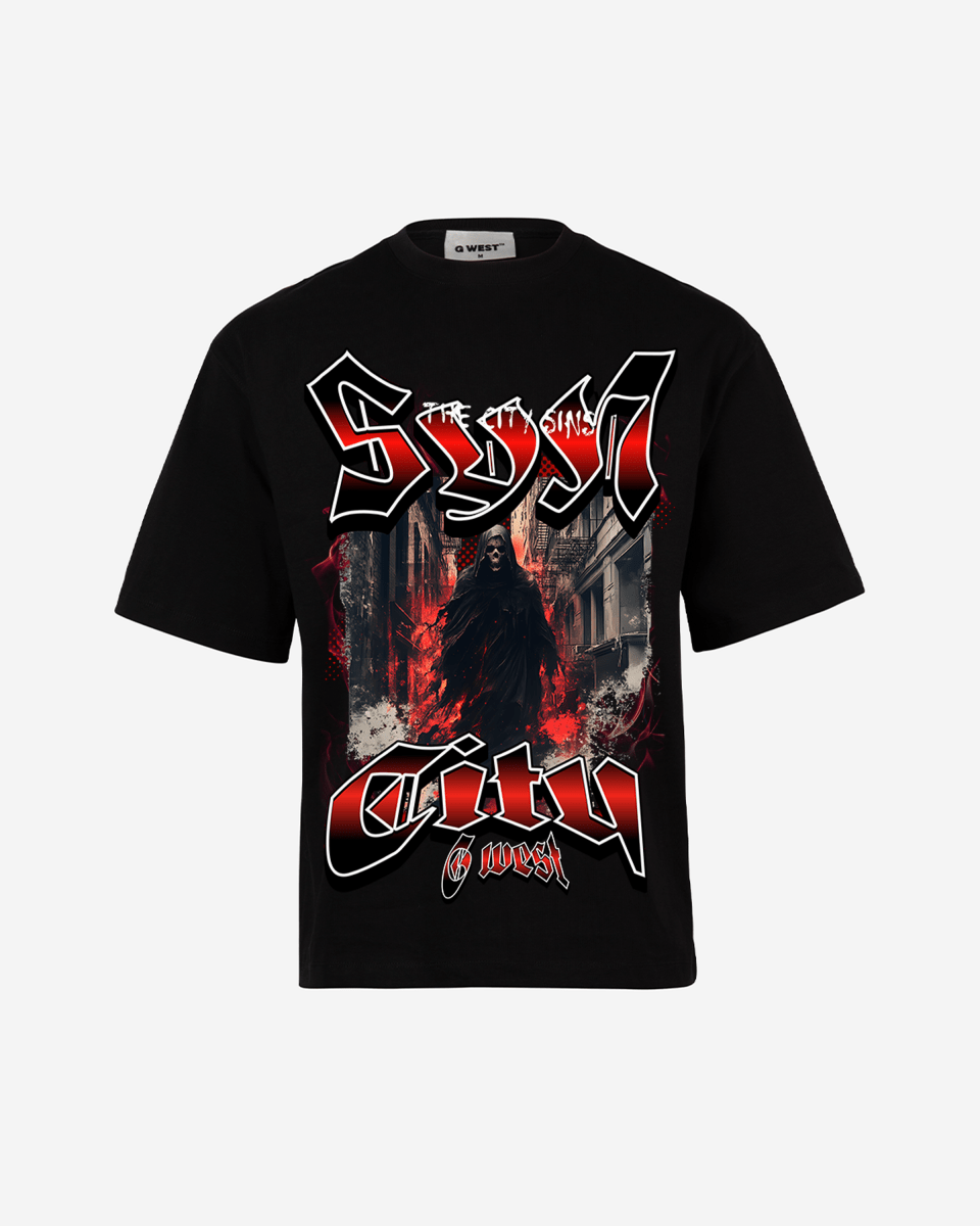 G WEST Ghost City Oversized Tee
