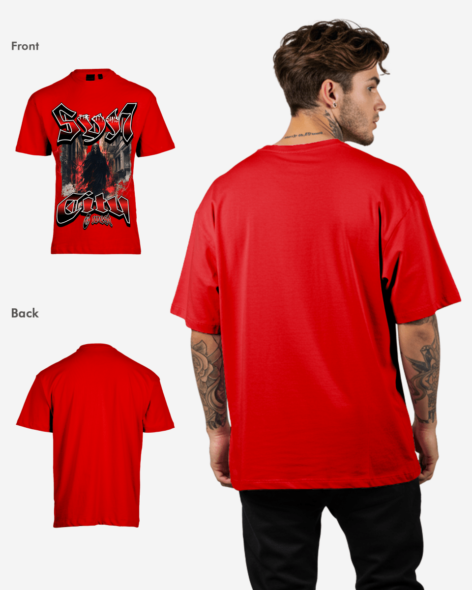 G WEST Ghost City Oversized Tee