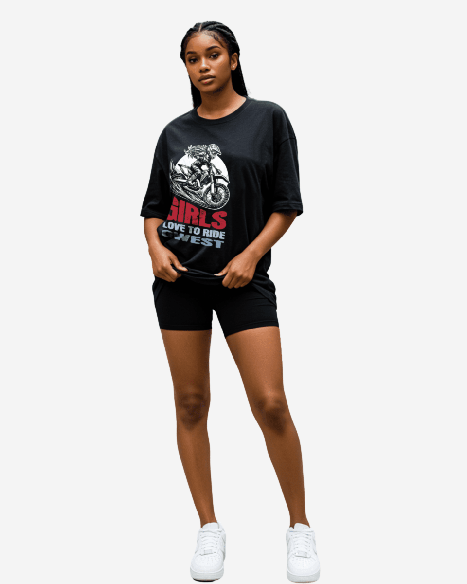 G West Girls love To Ride Oversized Women's T-Shirt