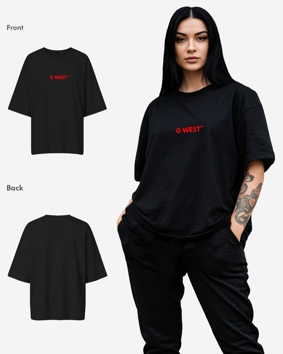 G West Heavyweight Logo Wear Oversized T-Shirt - WOMEN