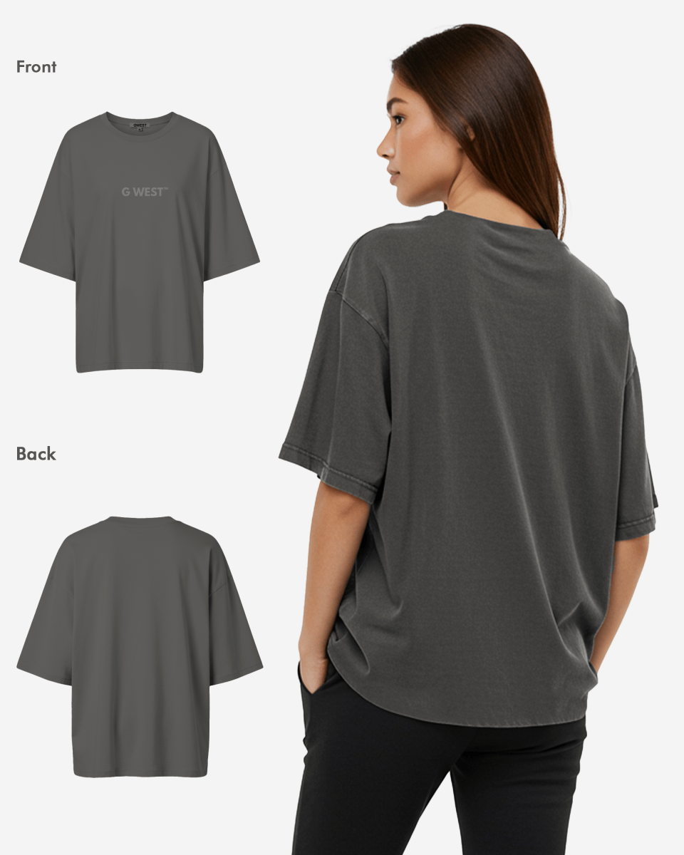 G West Heavyweight Logo Wear Oversized T-Shirt - WOMEN