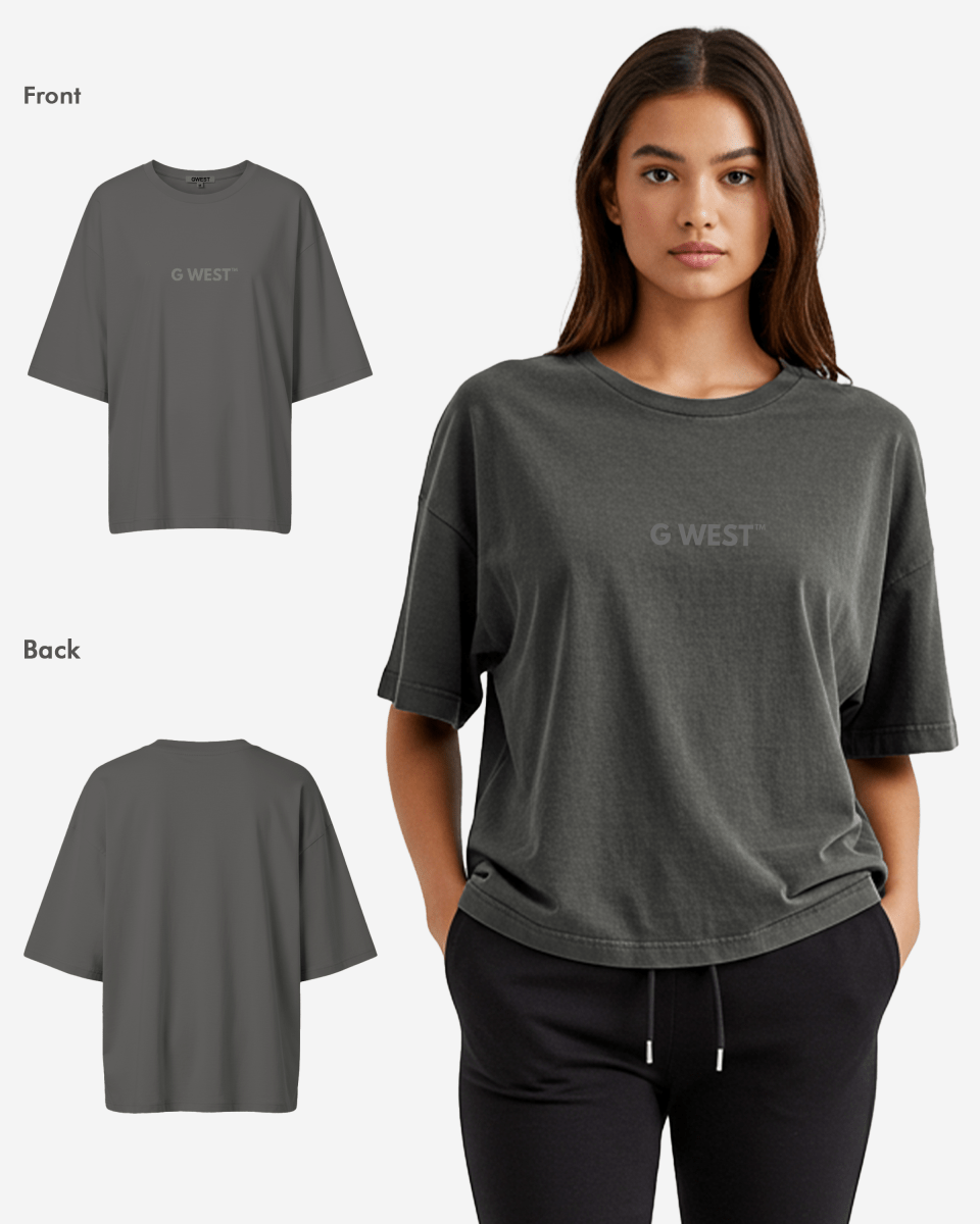 G West Heavyweight Logo Wear Oversized T-Shirt - WOMEN