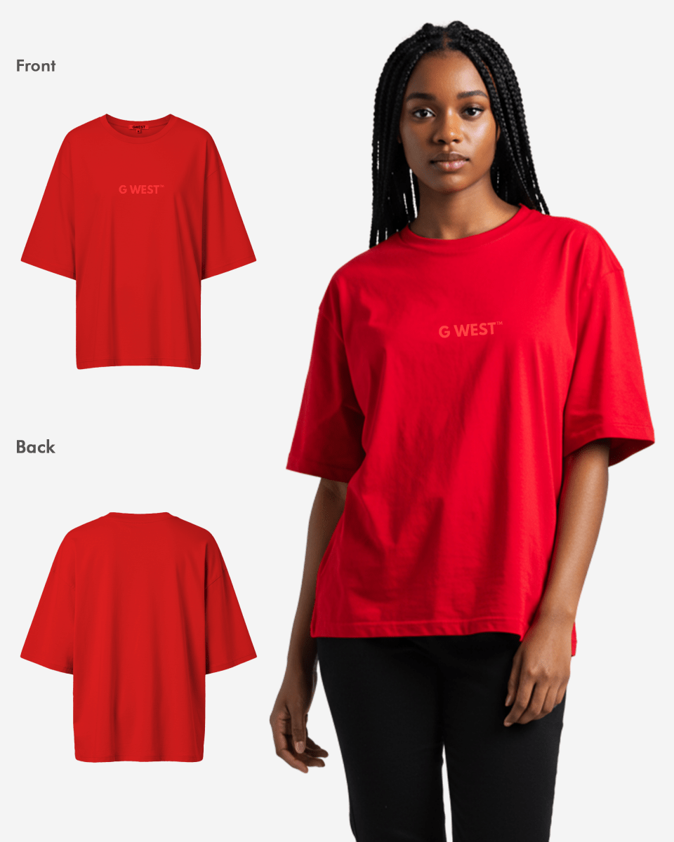 G West Heavyweight Logo Wear Oversized T-Shirt - WOMEN