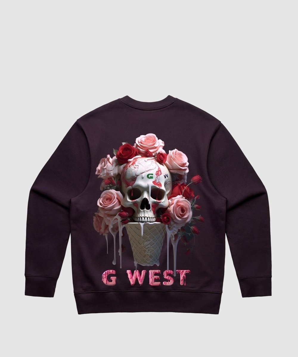 G West Ice Cream Skull Heavy Premium Crewneck