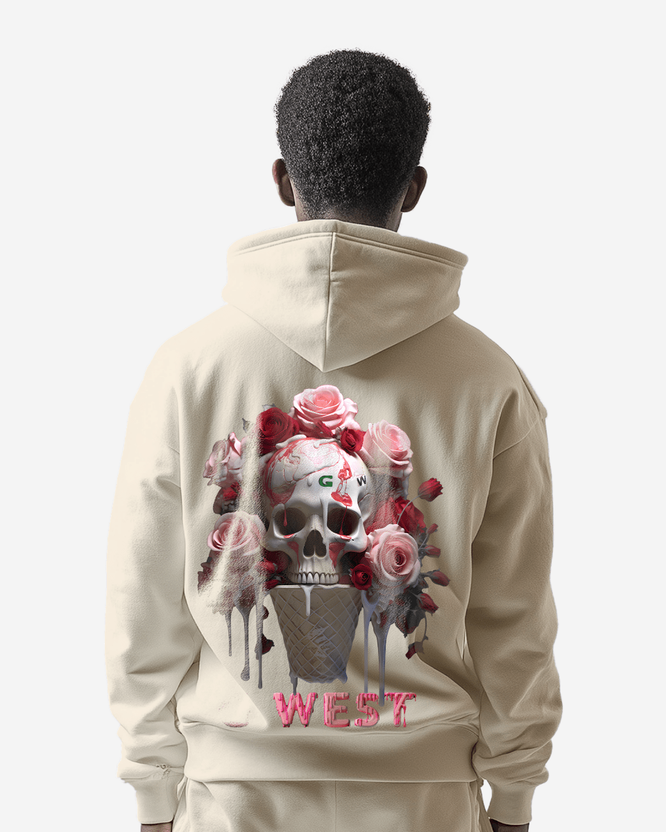 G West Ice Cream Skull Heavy Premium Oversized Hoodie