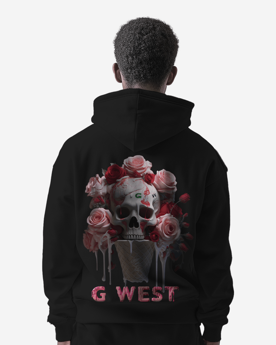 G West Ice Cream Skull Heavy Premium Oversized Hoodie