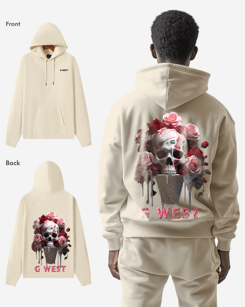 G West Ice Cream Skull Heavy Premium Oversized Hoodie