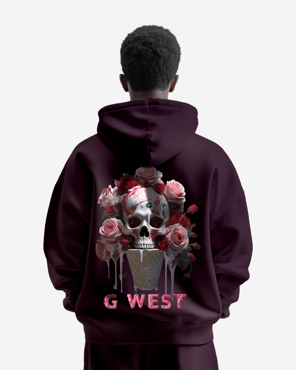 G West Ice Cream Skull Heavy Premium Oversized Hoodie