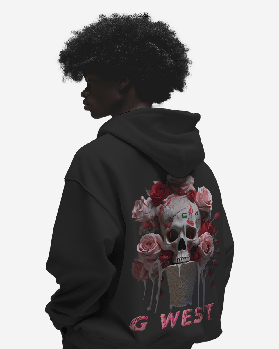 G West Ice Cream Skull Heavy Premium Oversized Hoodie