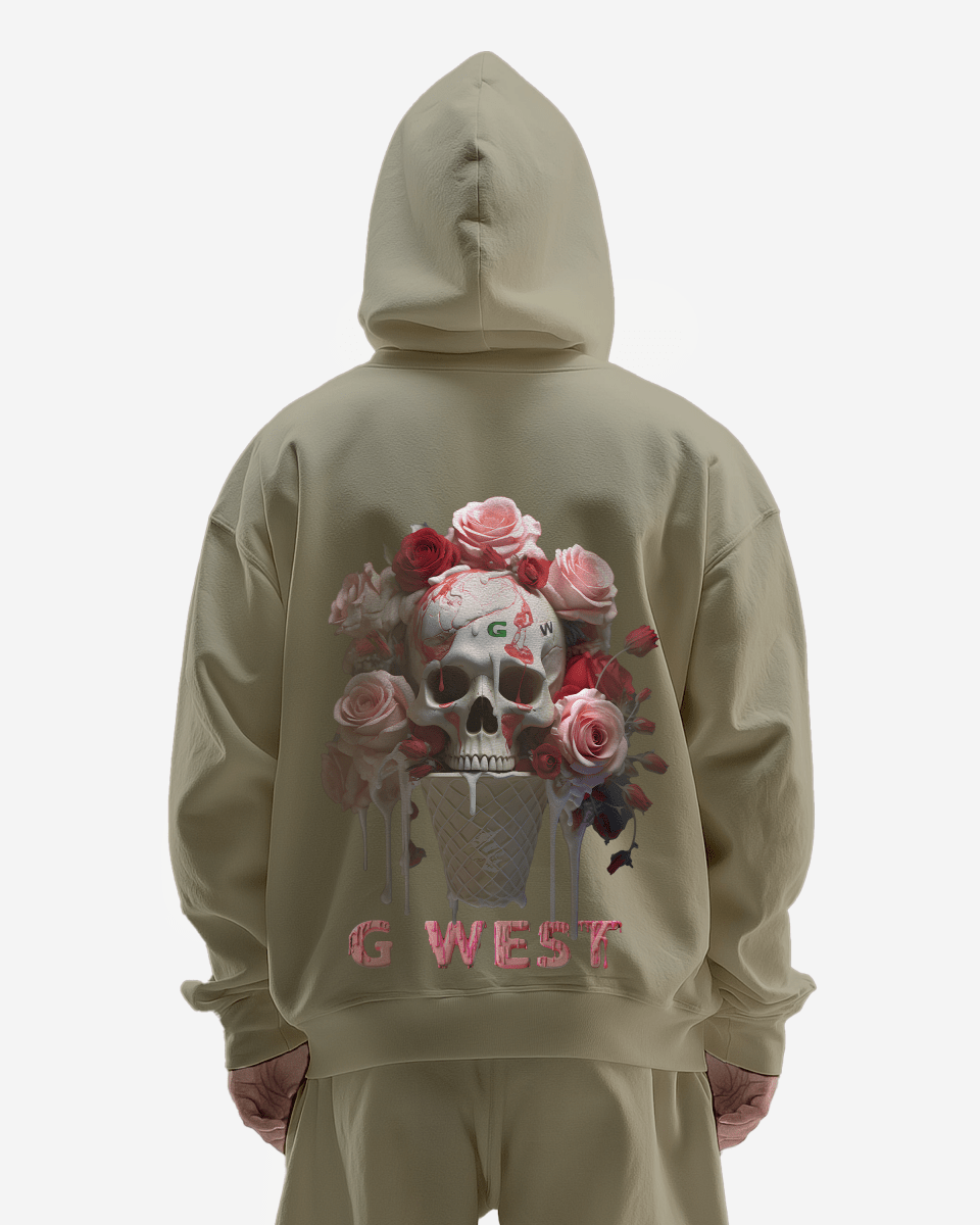 G West Ice Cream Skull Heavy Premium Oversized Hoodie