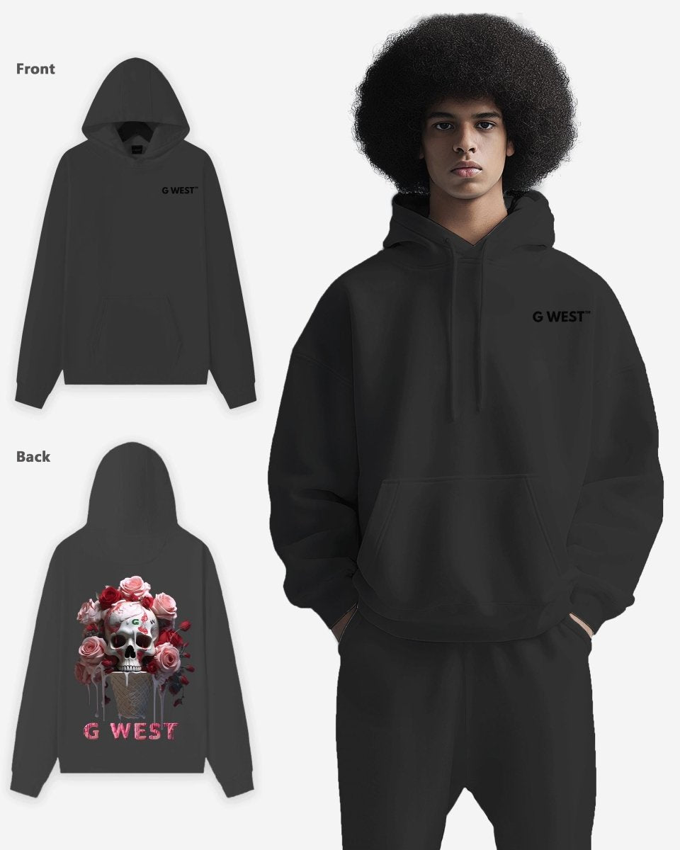 G West Ice Cream Skull Heavy Premium Oversized Hoodie