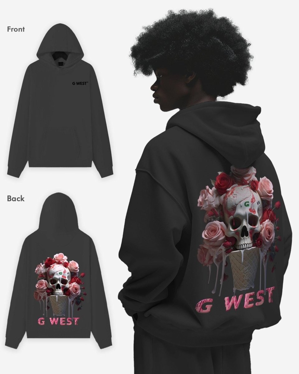 G West Ice Cream Skull Heavy Premium Oversized Hoodie