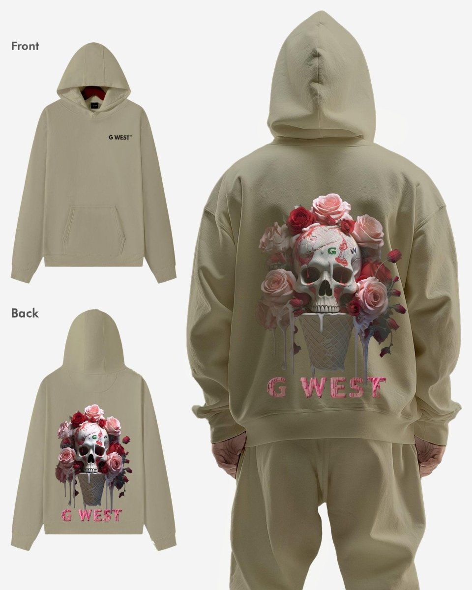 G West Ice Cream Skull Heavy Premium Oversized Hoodie