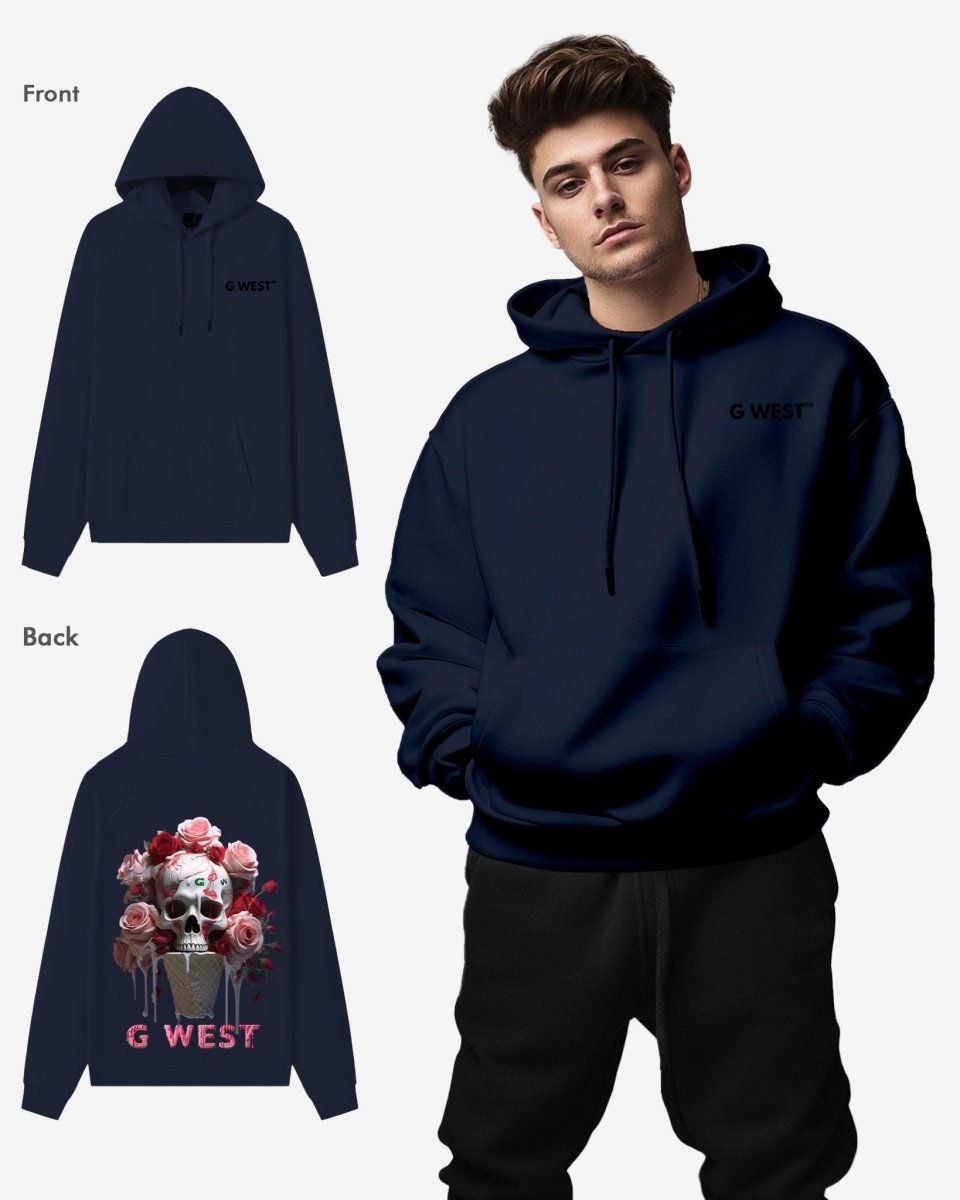 G West Ice Cream Skull Heavy Premium Oversized Hoodie
