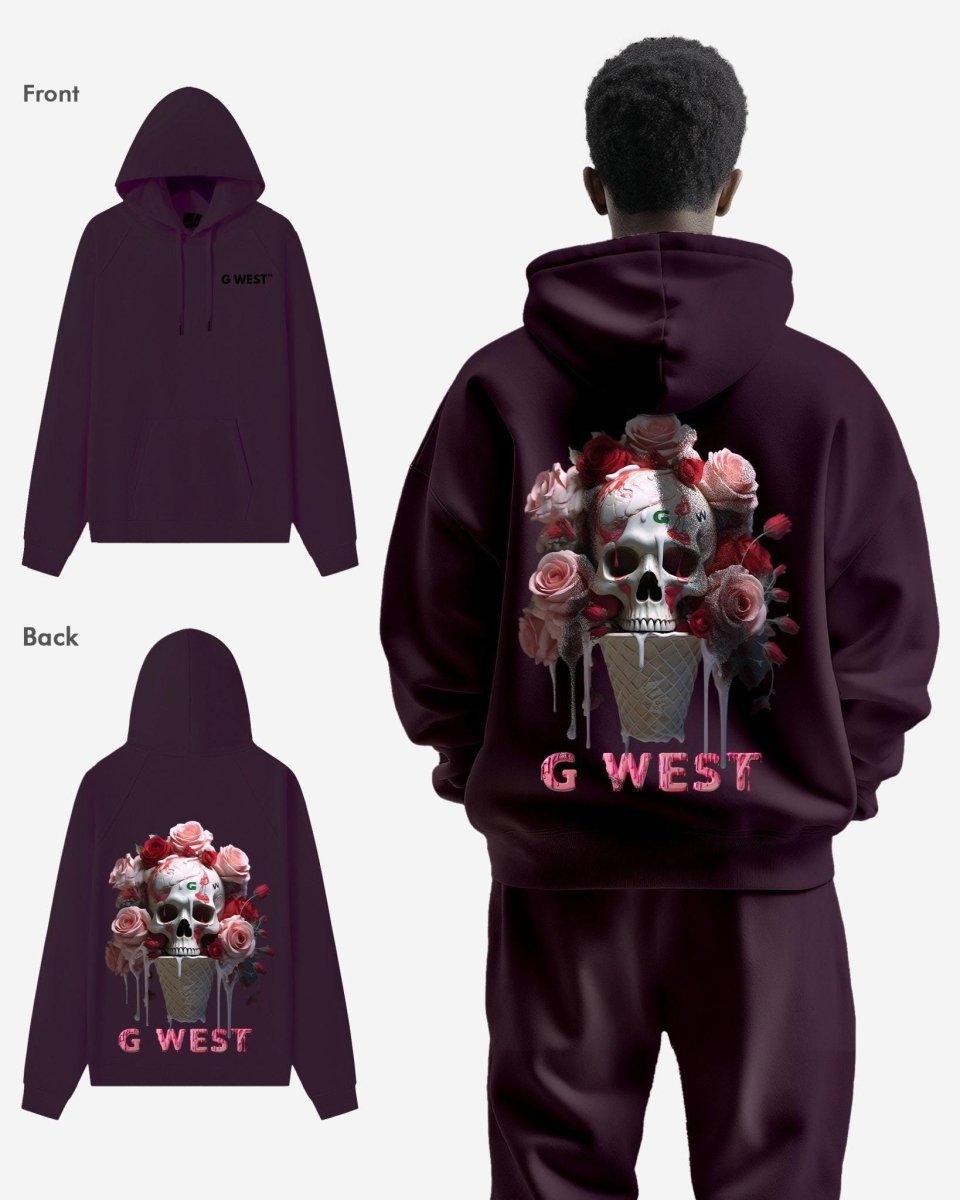 G West Ice Cream Skull Heavy Premium Oversized Hoodie