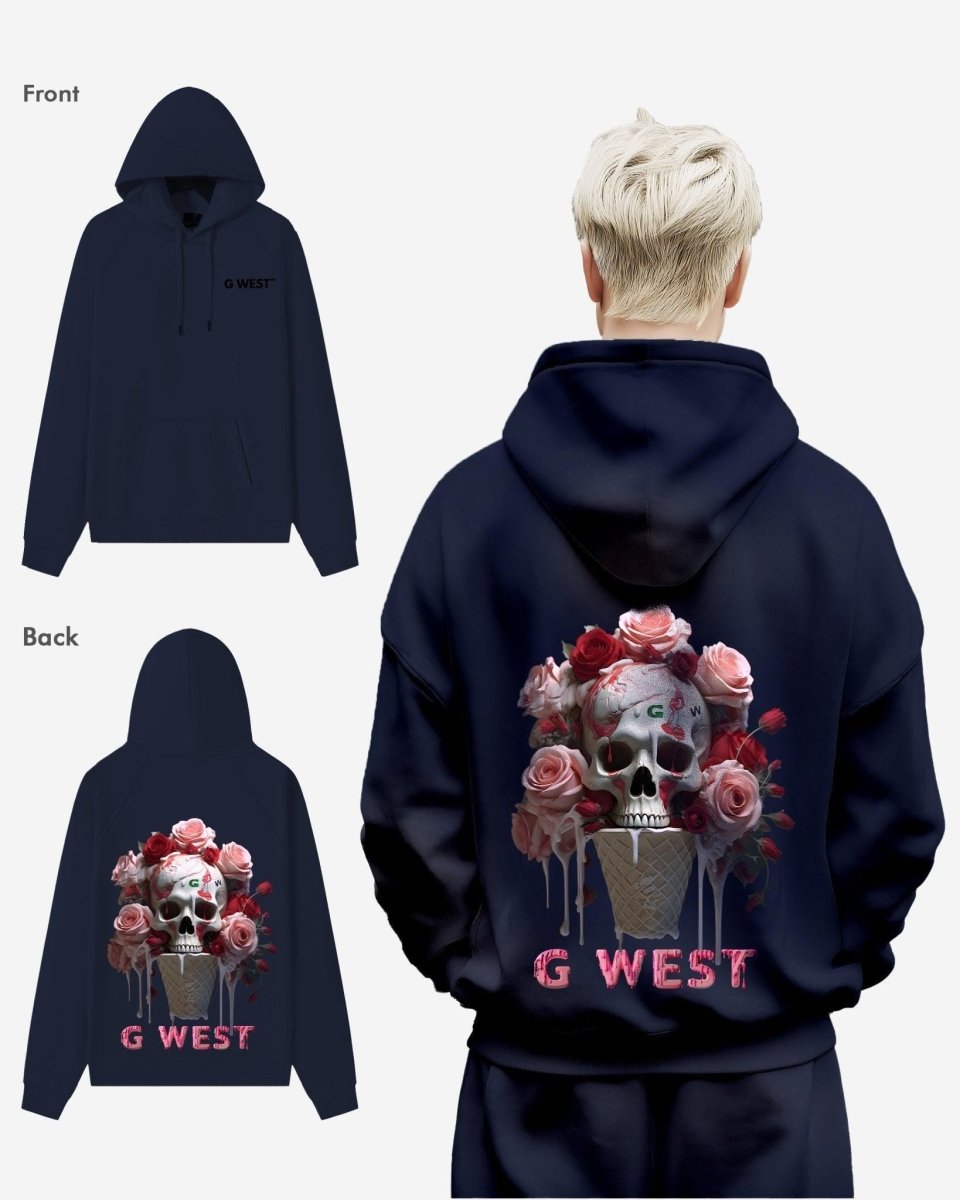 G West Ice Cream Skull Heavy Premium Oversized Hoodie
