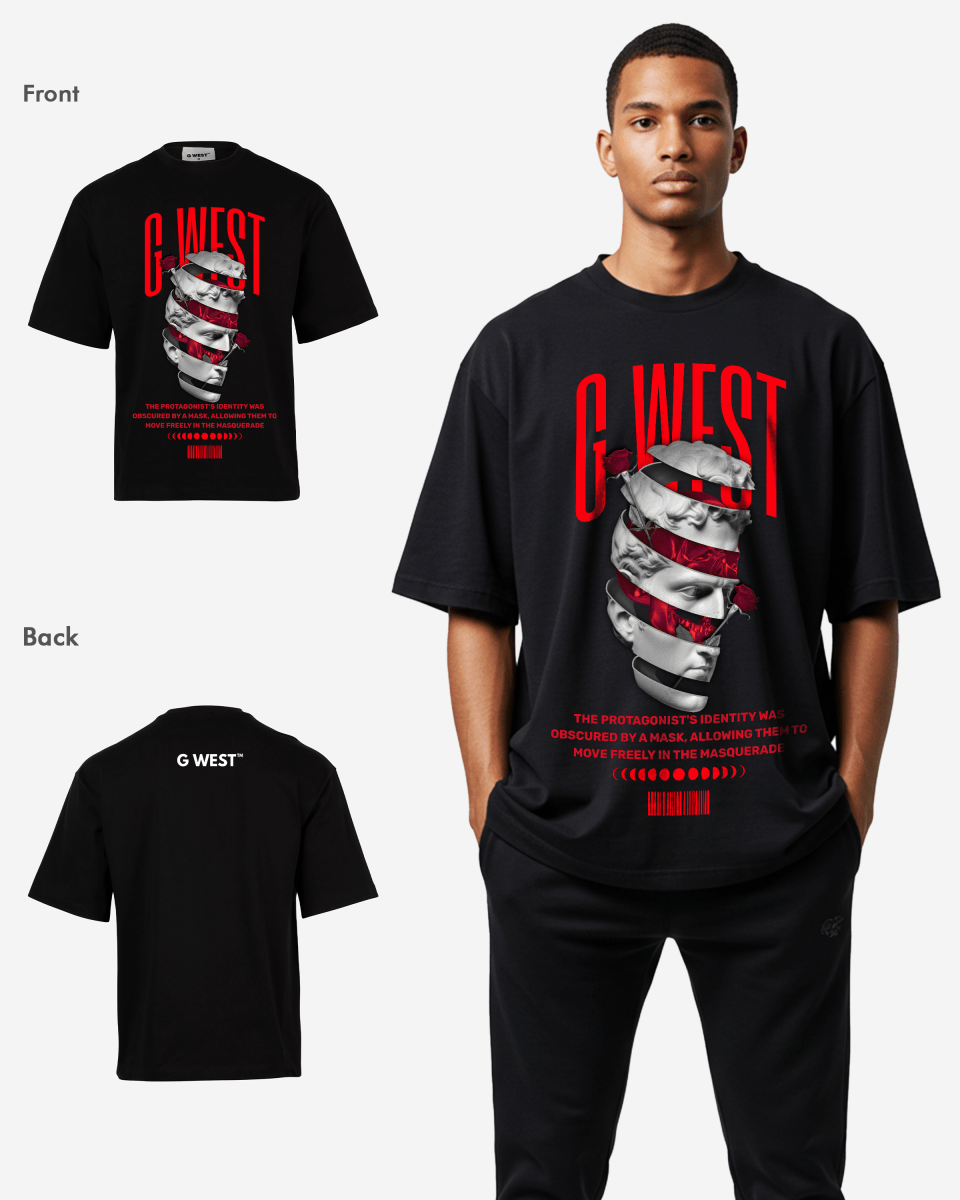 G WEST identity concealed OVERSIZED TEE