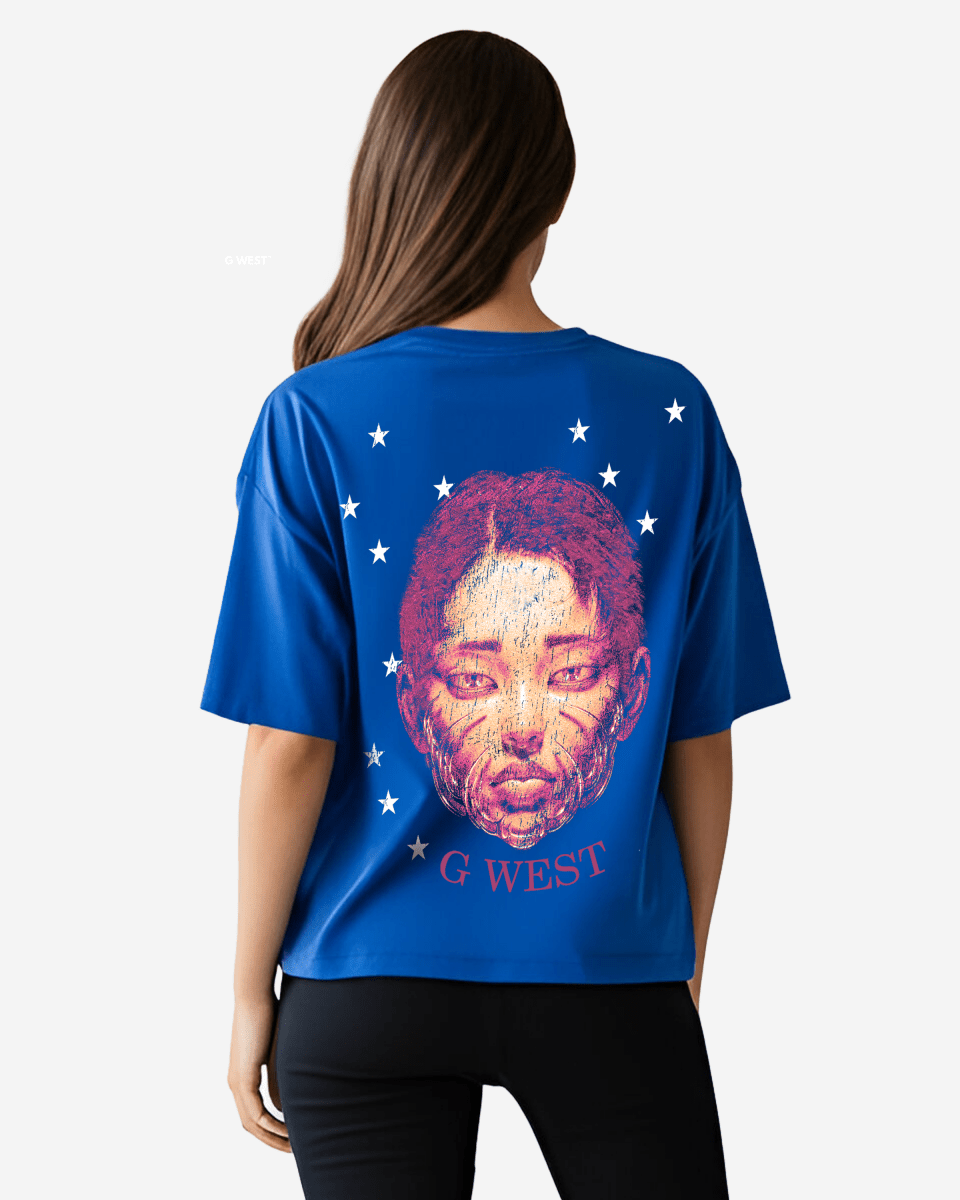 G West Illuminated Soul Double Hit Premium Oversized Tee Front And Back Print - WOMEN