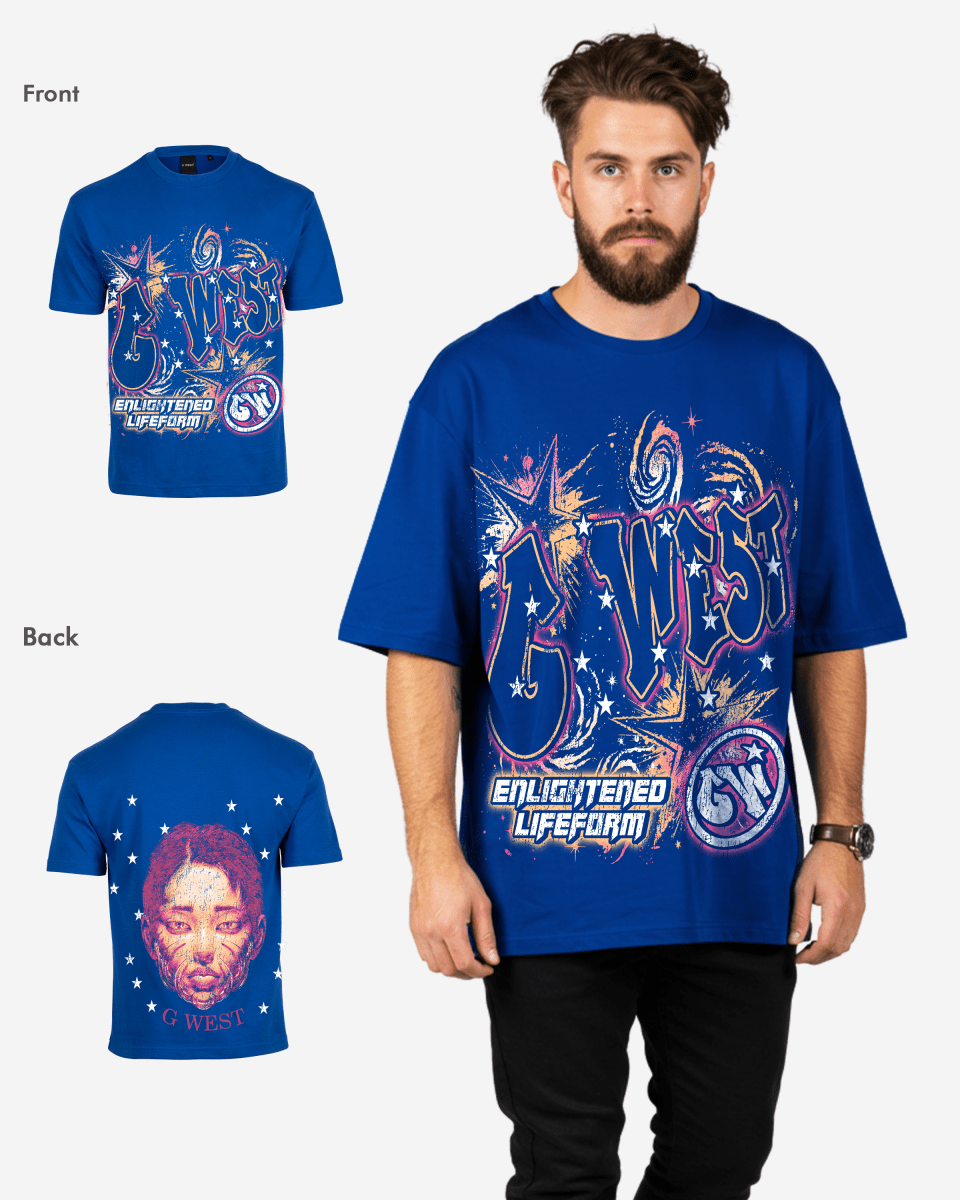 G West Illuminated Soul Double Hit Premium Oversized Tee Front And Back Print