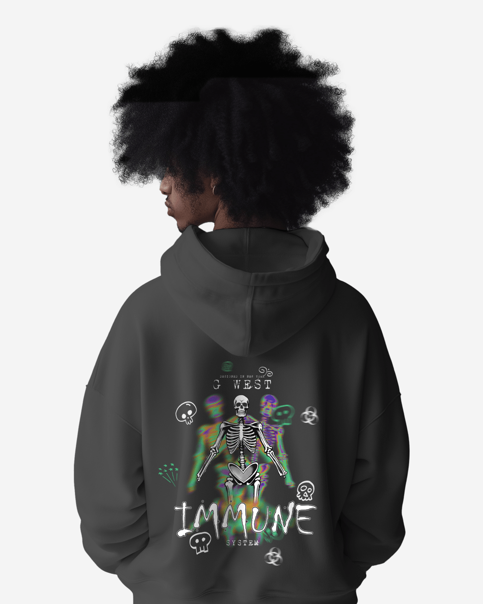 G West Imunne Skeleton Oversize Hoodie Mens Style