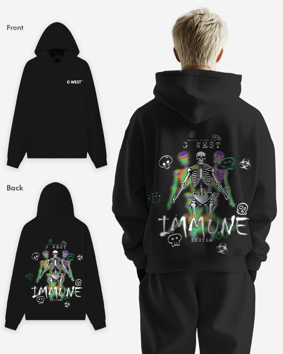 G West Imunne Skeleton Oversize Hoodie Mens Style