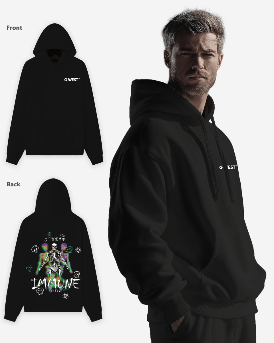 G West Imunne Skeleton Oversize Hoodie Mens Style