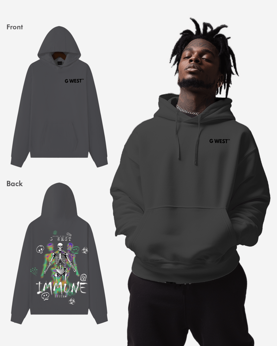 G West Imunne Skeleton Oversize Hoodie Mens Style