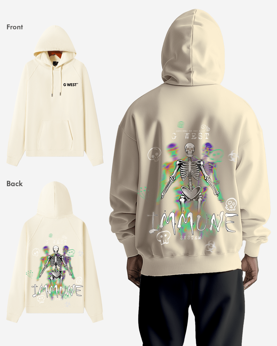 G West Imunne Skeleton Oversize Hoodie Mens Style