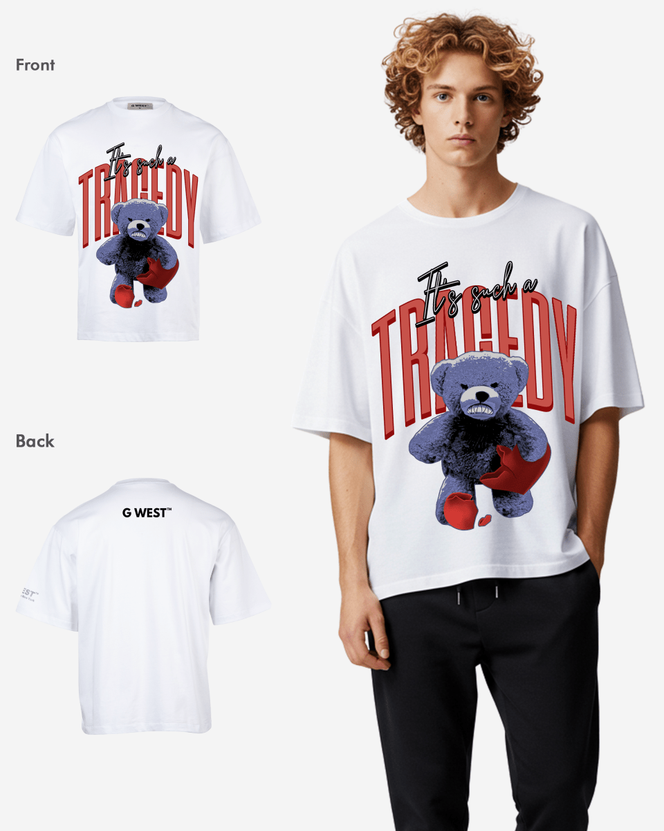 G-WEST IT'S SUCH A TRAGEDY OVERSIZED TEE