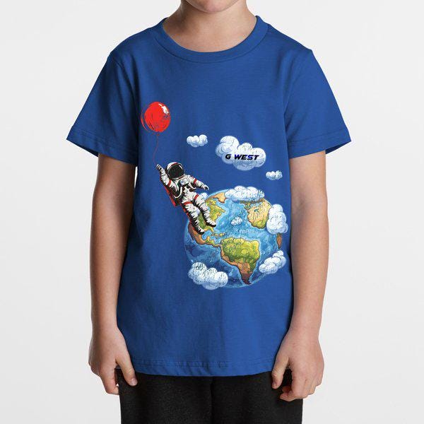 G West Kids Balloon Earth Royal Tee - Dtpbasty9073