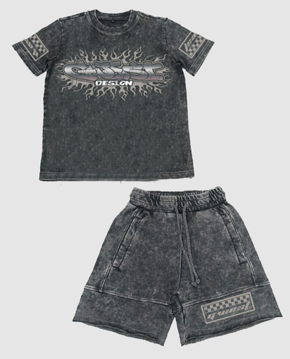 G WEST KIDS STARFLAMES TEE & SHORT