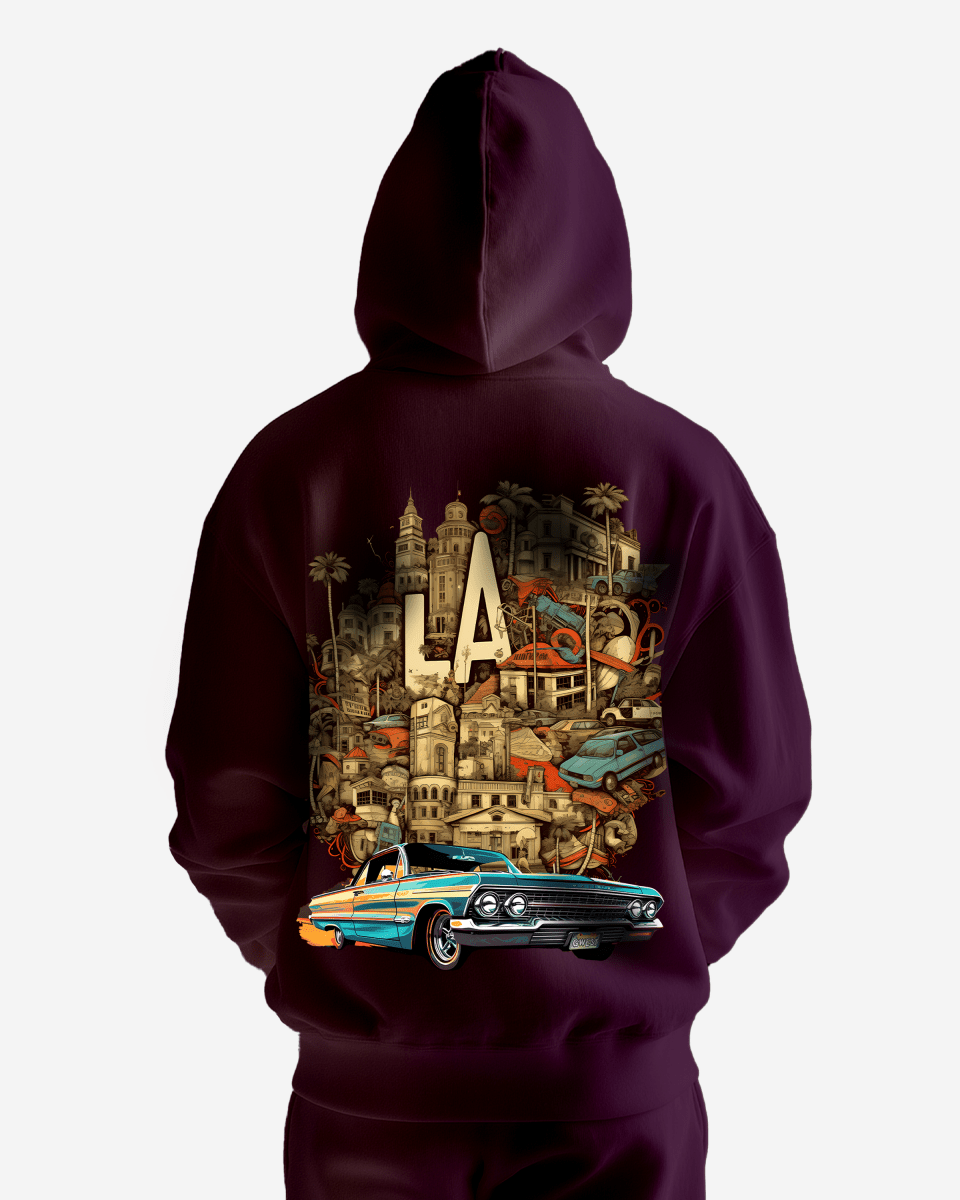 G West La Culture Black Heavy Premium Oversize Hoodie