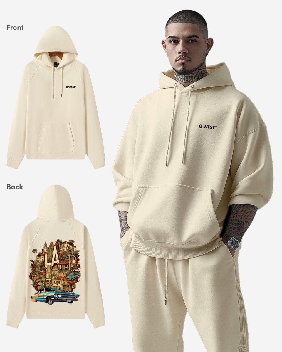 G West La Culture Black Heavy Premium Oversize Hoodie
