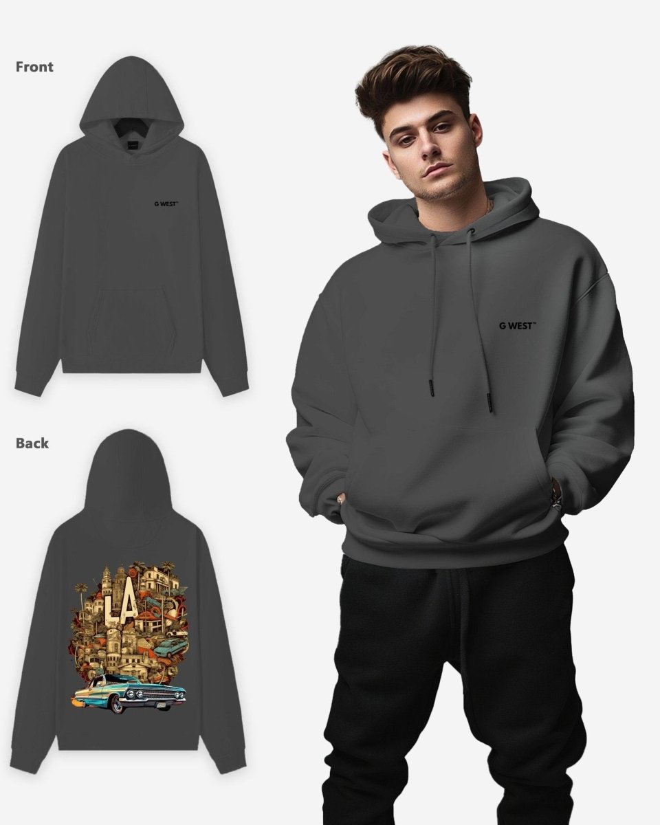 G West La Culture Black Heavy Premium Oversize Hoodie