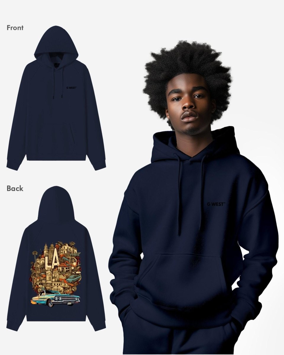 G West La Culture Black Heavy Premium Oversize Hoodie