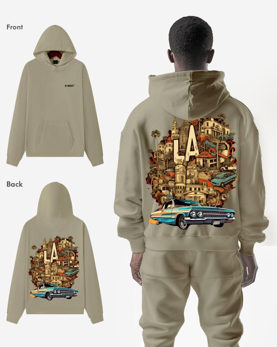 G West La Culture Black Heavy Premium Oversize Hoodie
