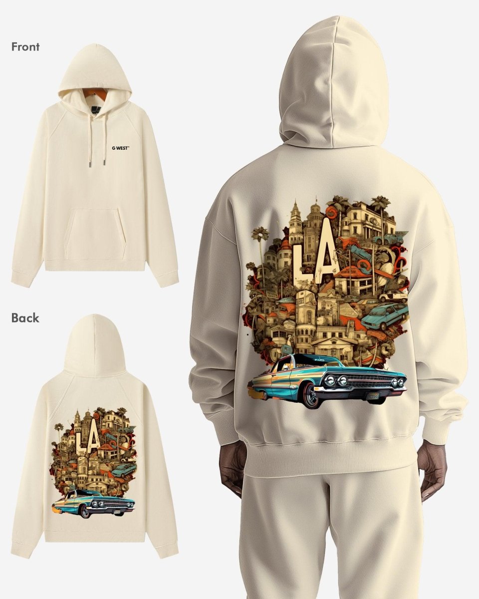 G West La Culture Black Heavy Premium Oversize Hoodie
