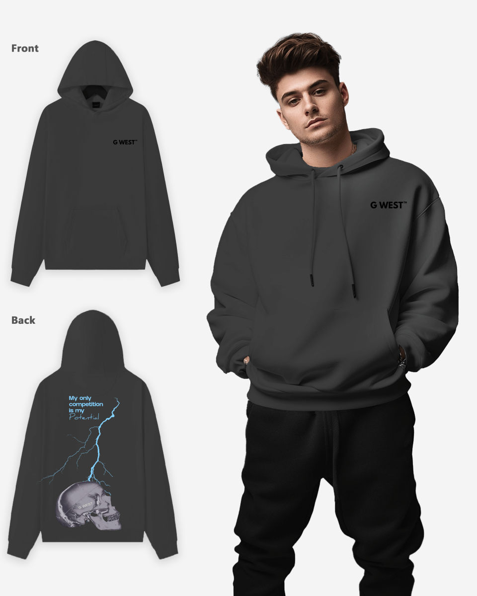 G West Lighting Skull Heavy Premium Oversize Hoodie