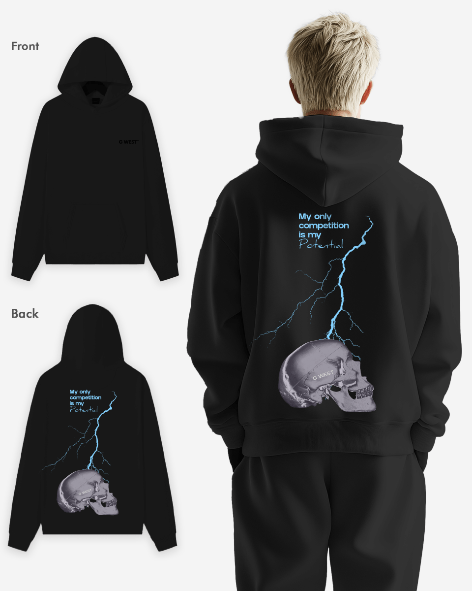 G West Lighting Skull Heavy Premium Oversize Hoodie