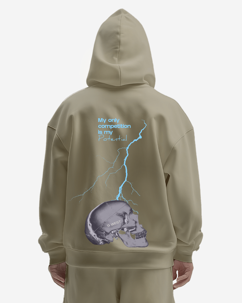 G West Lighting Skull Heavy Premium Oversize Hoodie